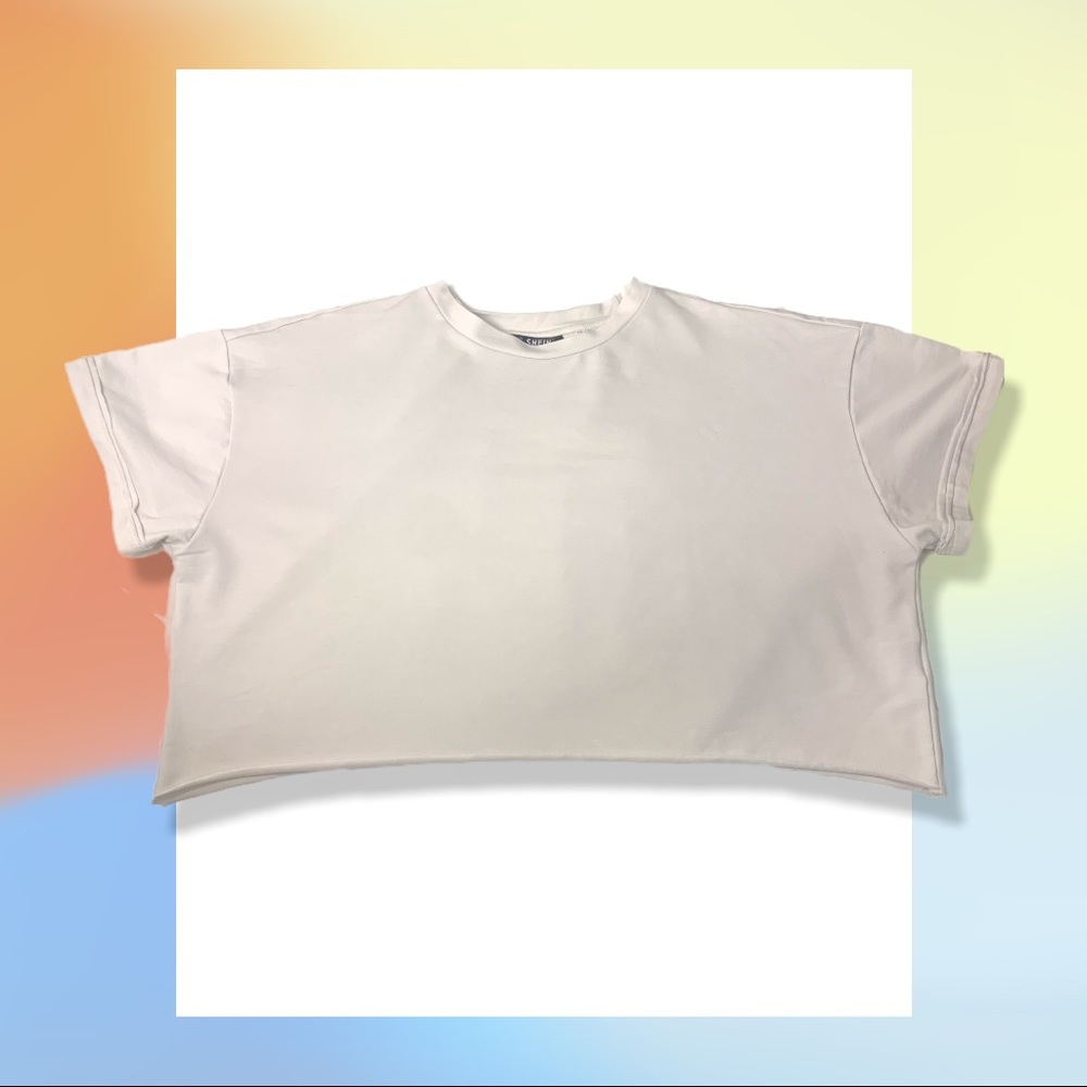 🍦WHITE🍦 Shein Cropped Tee